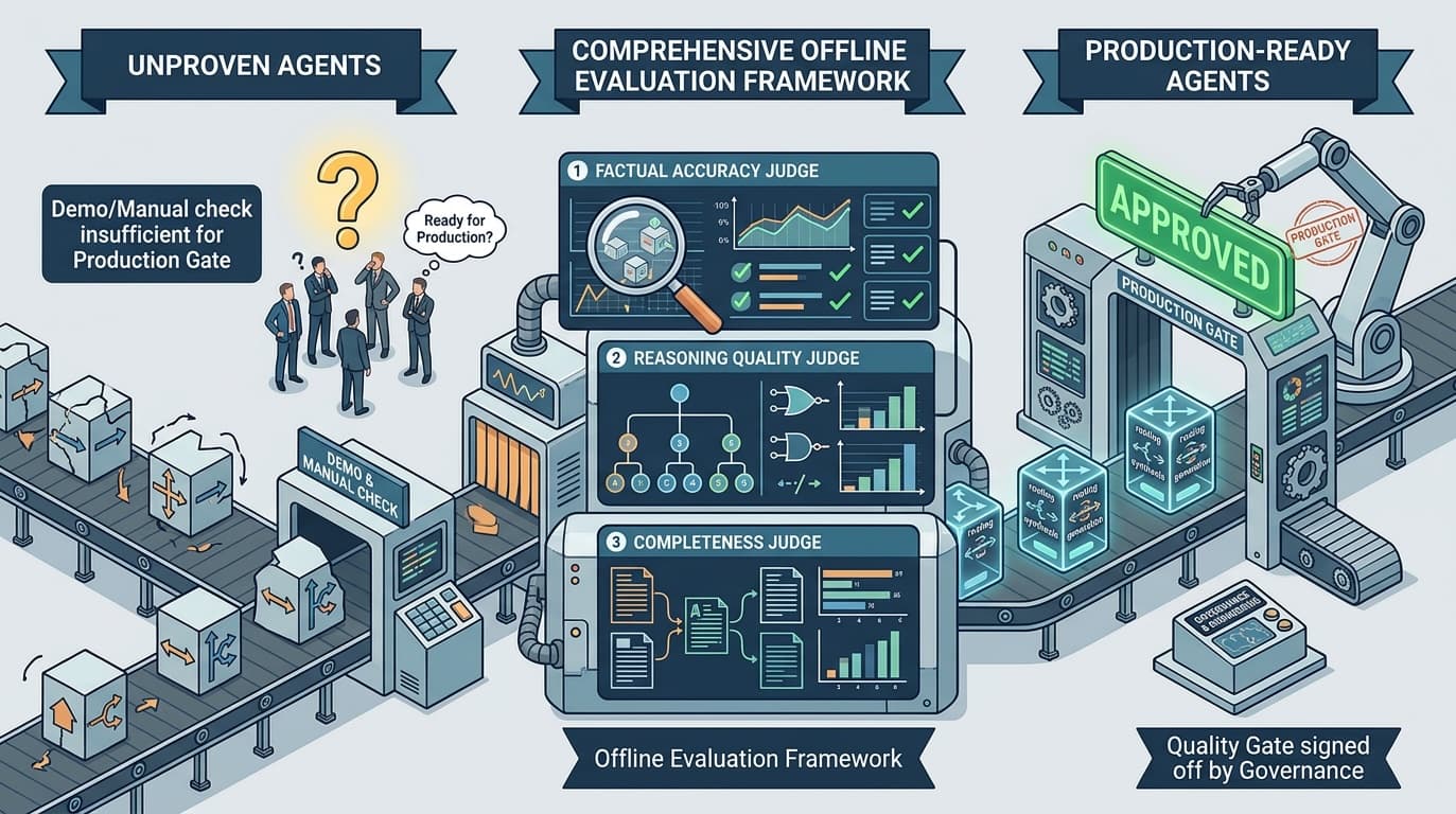 Production-Ready LLM Agents: A Comprehensive Framework for Offline Evaluation